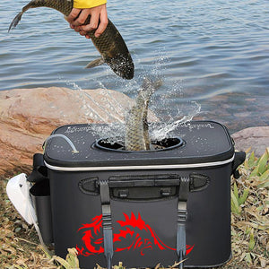 Foldable waterproof fishing bucket -live fish container