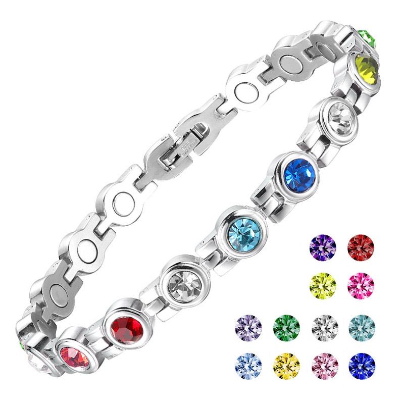 Titanium steel rhinestone bracelet