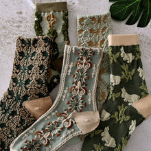 Load image into Gallery viewer, Womens Floral Cotton Socks