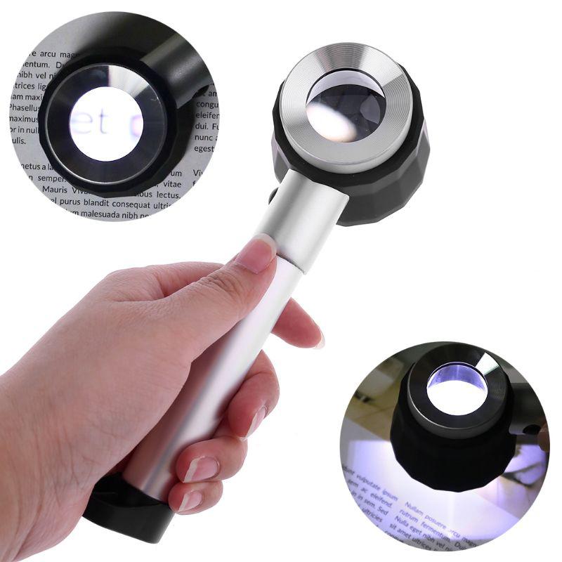 10X Magnifier Lens with Scale and LED Light