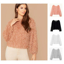 Load image into Gallery viewer, Round Neck Fluffy Pullover