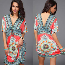 Load image into Gallery viewer, Summer V-Neck Printed Dress