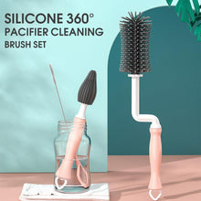 Load image into Gallery viewer, Silicone 360-Degree Pacifier Cleaning Brush Set