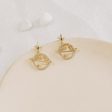 Load image into Gallery viewer, Saturn Gold Earrings