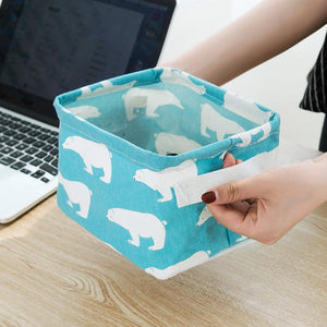 Folding Cotton Fabric Storage Basket