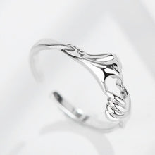 Load image into Gallery viewer, Silver Heart Ring-Hands Ring