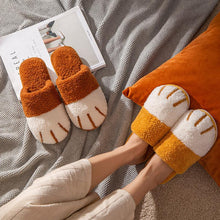 Load image into Gallery viewer, Winter Cat Paw Cotton Slippers