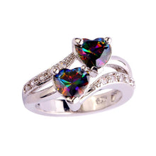 Load image into Gallery viewer, Double Heart Zircon Ring