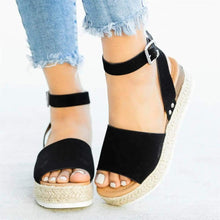 Load image into Gallery viewer, Platform Peep Toe Wedged Sandals