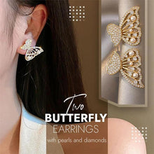 Load image into Gallery viewer, Butterfly Earrings With Pearls And Diamonds