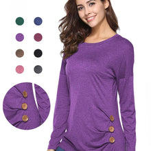 Load image into Gallery viewer, Women&#39;s Casual Long Sleeve Round Neck Shirt