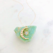 Load image into Gallery viewer, Crescent Moon &amp; Sun Necklace