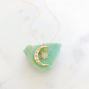 Crescent Moon & Sun Necklace