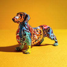 Load image into Gallery viewer, Nordic Painted Dachshund Statue