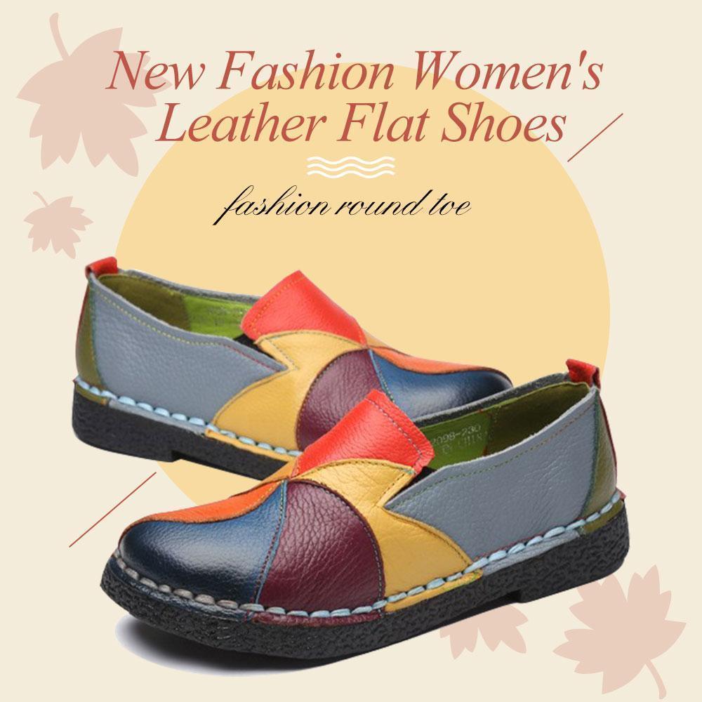 New Fashion Women's Leather Flat Shoes