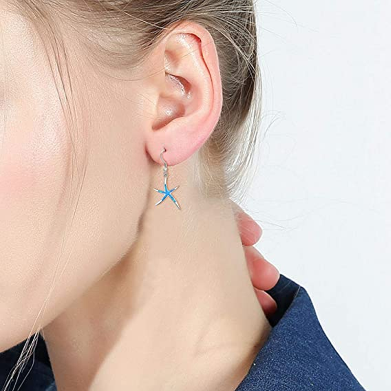 Starfish Earrings with Hoops