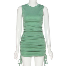 Load image into Gallery viewer, New Slim Drawstring Pleated Dress