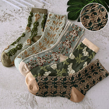 Load image into Gallery viewer, Womens Floral Cotton Socks