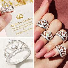 Load image into Gallery viewer, 925 Sterling Silver Princess Crown Ring