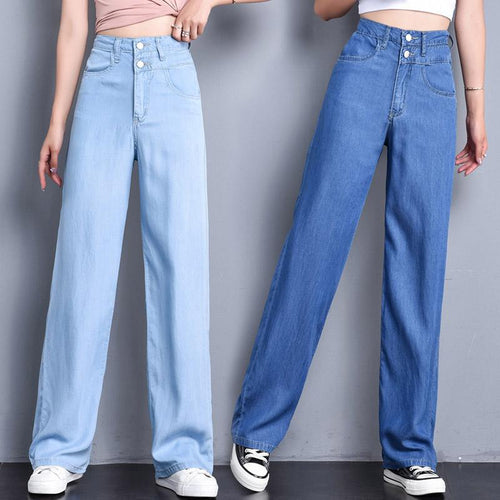 High Waist Straight Tube Jeans