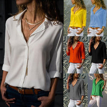 Load image into Gallery viewer, Ladies Casual Chiffon Solid T-Shirt