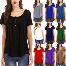 Load image into Gallery viewer, Casual Short Sleeve Button Top for Women