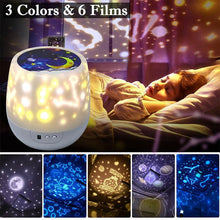 Load image into Gallery viewer, Multifunctional LED Night Light Star Projector Lamp, 5 Sets of Film