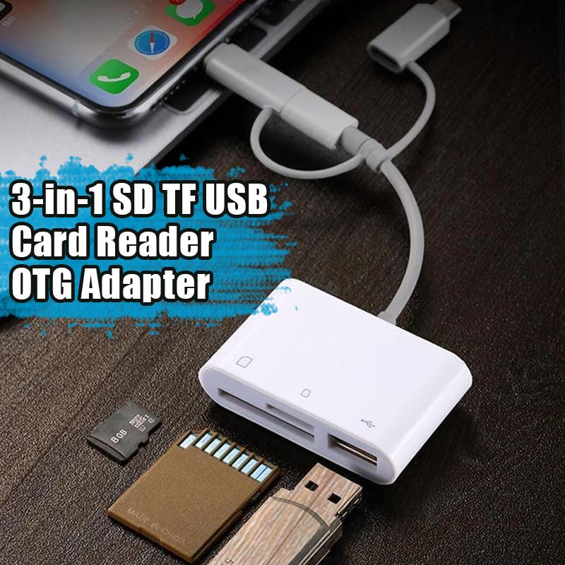 3-in-1 SD TF USB Card Reader OTG Adapter