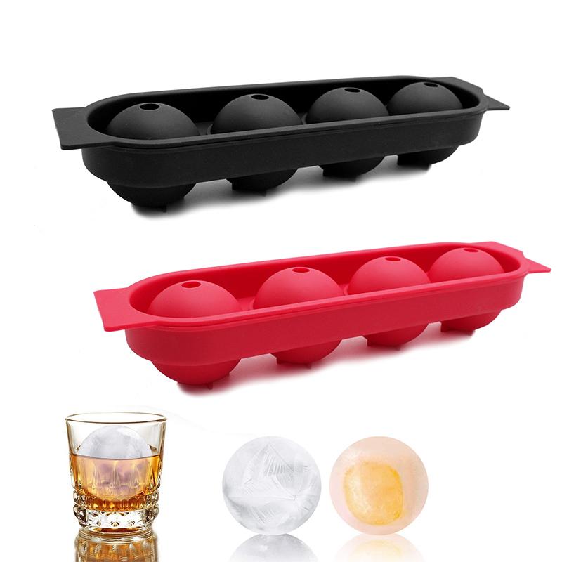 Silicone 4-Ball Ice Ball Maker Mold