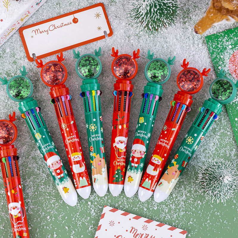 Cute Christmas Glitter Pen Set