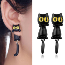 Load image into Gallery viewer, Unique Yellow-Eye Cat Earrings