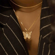 Load image into Gallery viewer, Butterfly Initial &quot;A&quot; Necklace