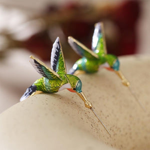 Hummingbird Shaped Drop Earrings