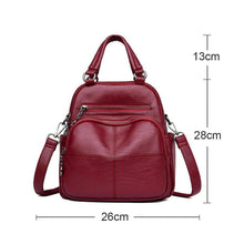 Load image into Gallery viewer, Multifunction leather backpack for women