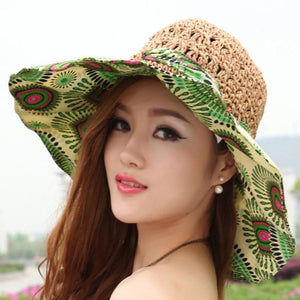 Fashion Hollow Printed Sun Hat