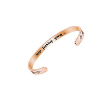 Load image into Gallery viewer, Inner Engraved Inspirational Cuff Bracelet Bangle