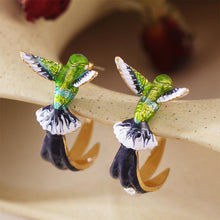 Load image into Gallery viewer, Hummingbird Shaped Drop Earrings