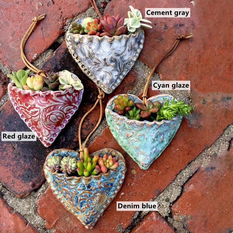 Planting Succulent Heart Pocket Planter