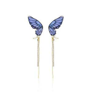 Butterfly Fringe Long Earrings