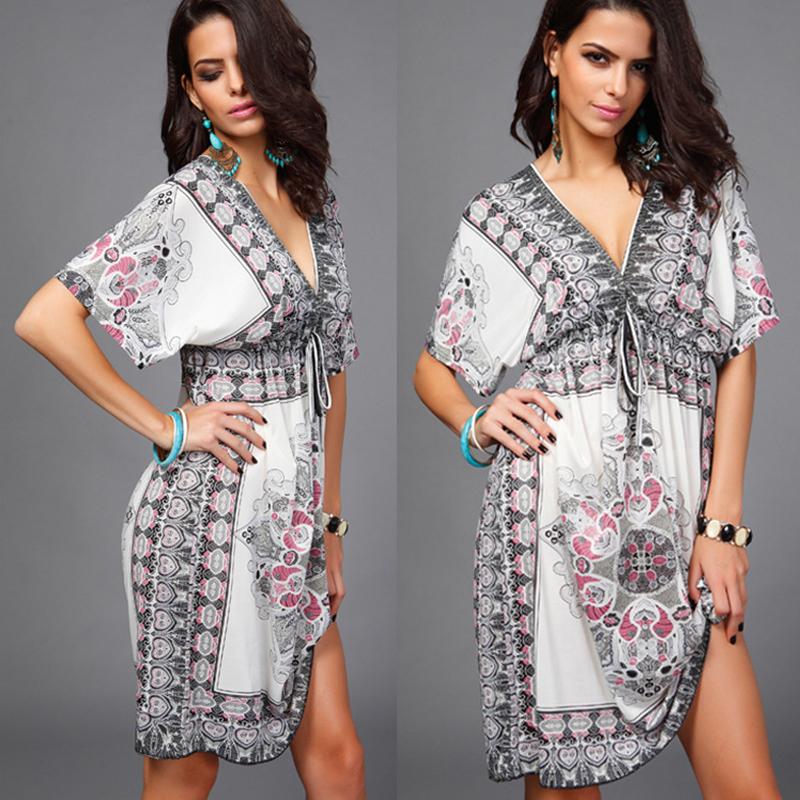 Summer V-Neck Printed Dress