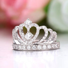 Load image into Gallery viewer, 925 Sterling Silver Princess Crown Ring