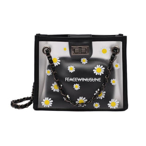 Daisy transparent chain small square bag