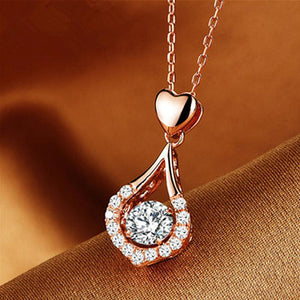 Twinkling Heart Waterdrop Stone Necklace