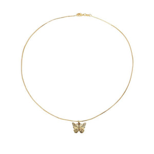 Butterfly Initial "A" Necklace