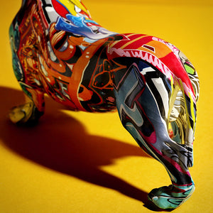 Nordic Painted Dachshund Statue