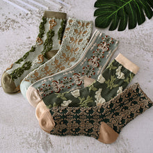 Load image into Gallery viewer, Womens Floral Cotton Socks