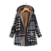 Load image into Gallery viewer, Dotted coat with hood and patchwork pattern