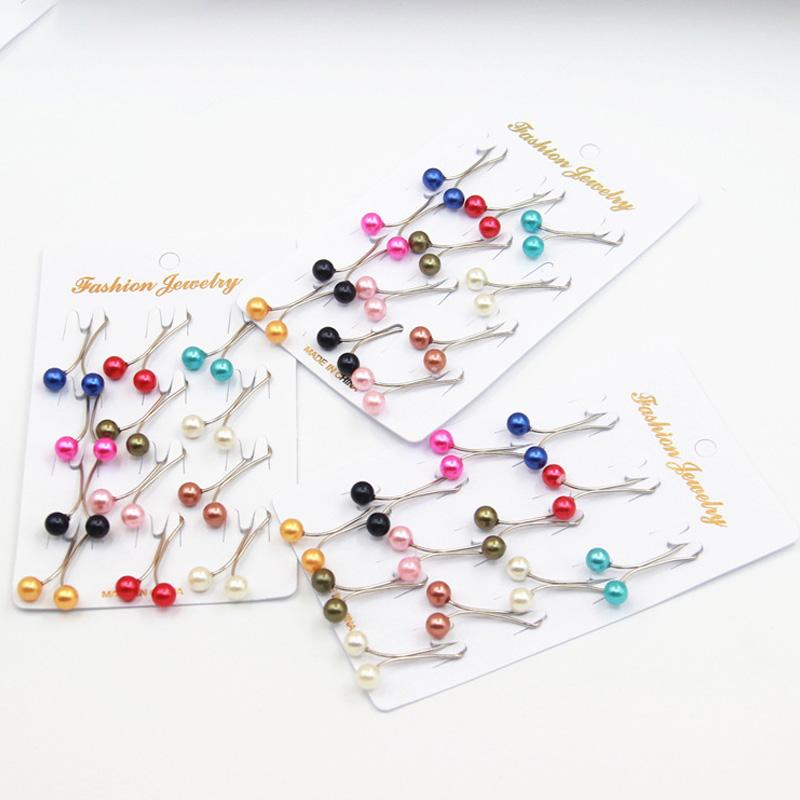 Multicolor Headscarf Pearl Pins