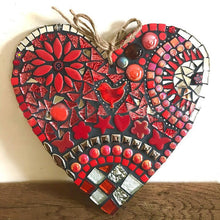 Load image into Gallery viewer, Large Garden Mosaic Heart Decoration