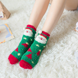 Christmas Gift Box - Cute Plush Socks（4 pairs）